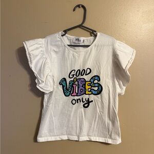 Lola + The Boys White Good Vibes Only Shirt